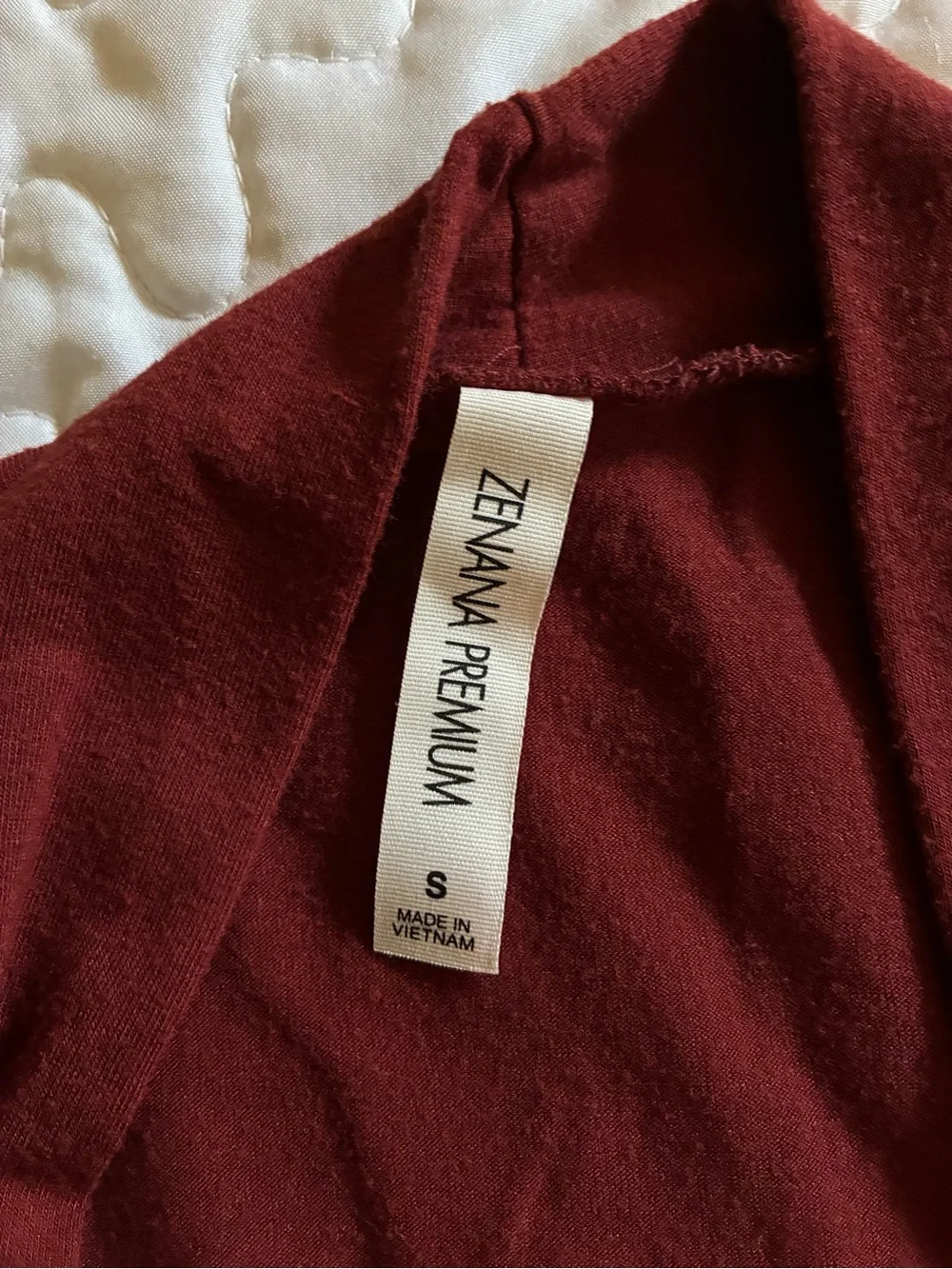 Zenana Outfitters Burgundy Open-Front Cardigan - Picture 3 of 3